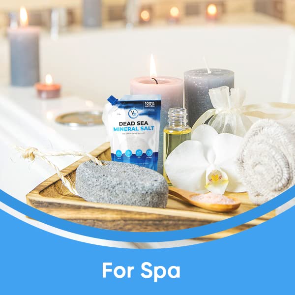 Marco Esra Dead Sea salts in bath tub conveys spa-like relaxation.