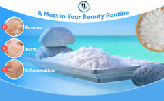 Marco Esra Dead Sea salts foot soak scene emphasizes mineral-rich care.