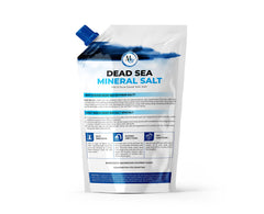 Marco Esra Dead Sea salts pour bottle shows fine texture ideal for relaxing baths.