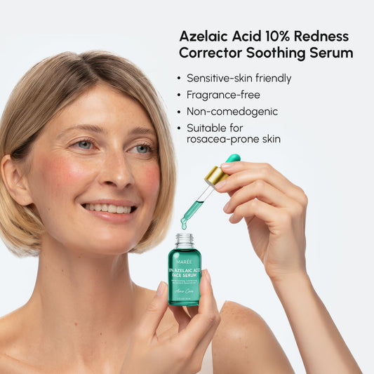 MAREE Azelaic Acid Serum droplet close-up showing a silky texture.