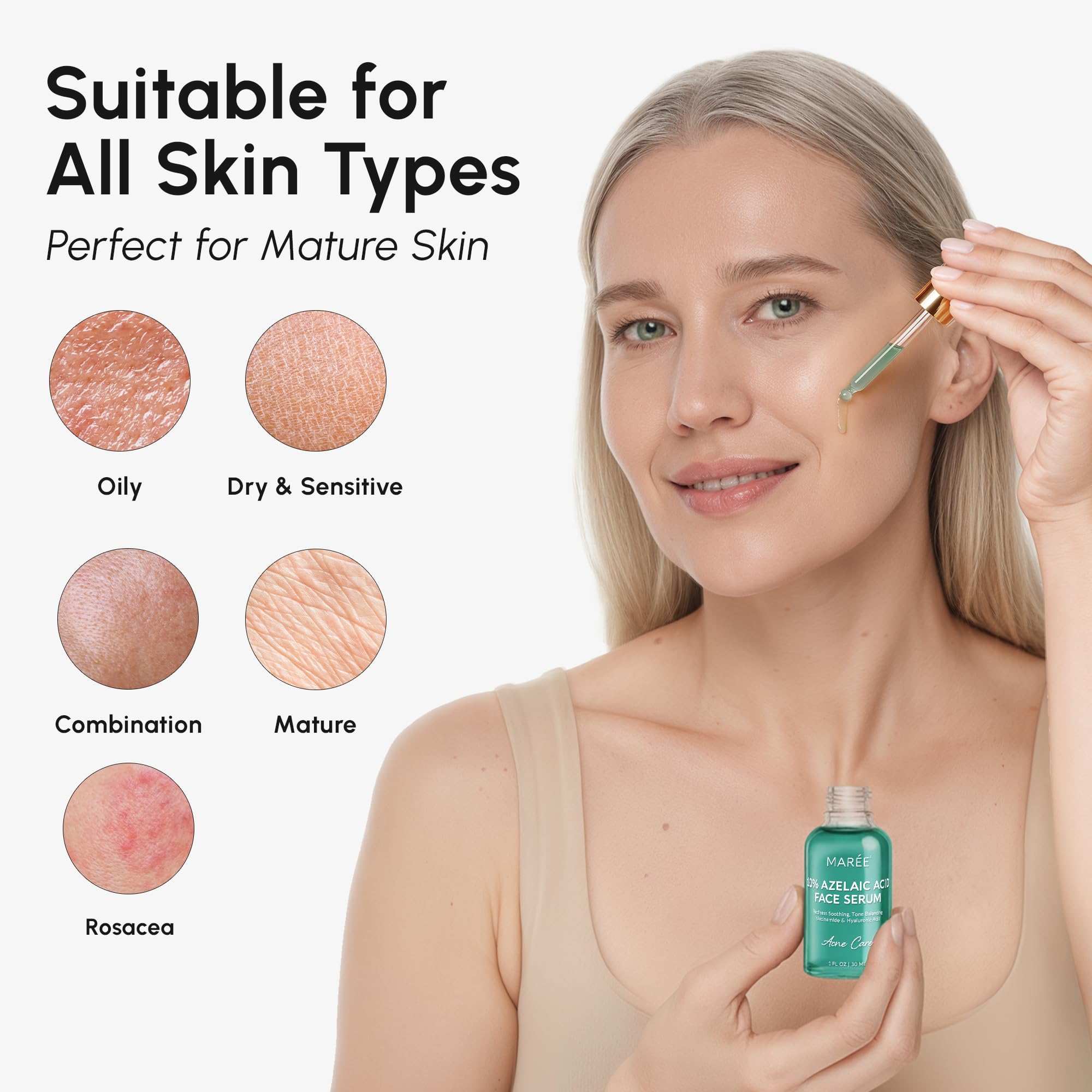 MAREE Azelaic Acid Serum packaging with clean packaging and fragrance-free label.