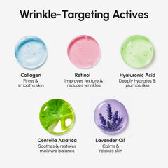 MAREE lavender-centella infused patches on skin delivering soothing care.