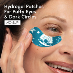 MAREE depuffing under-eye patches reducing puffiness and dark circles for a awake look.