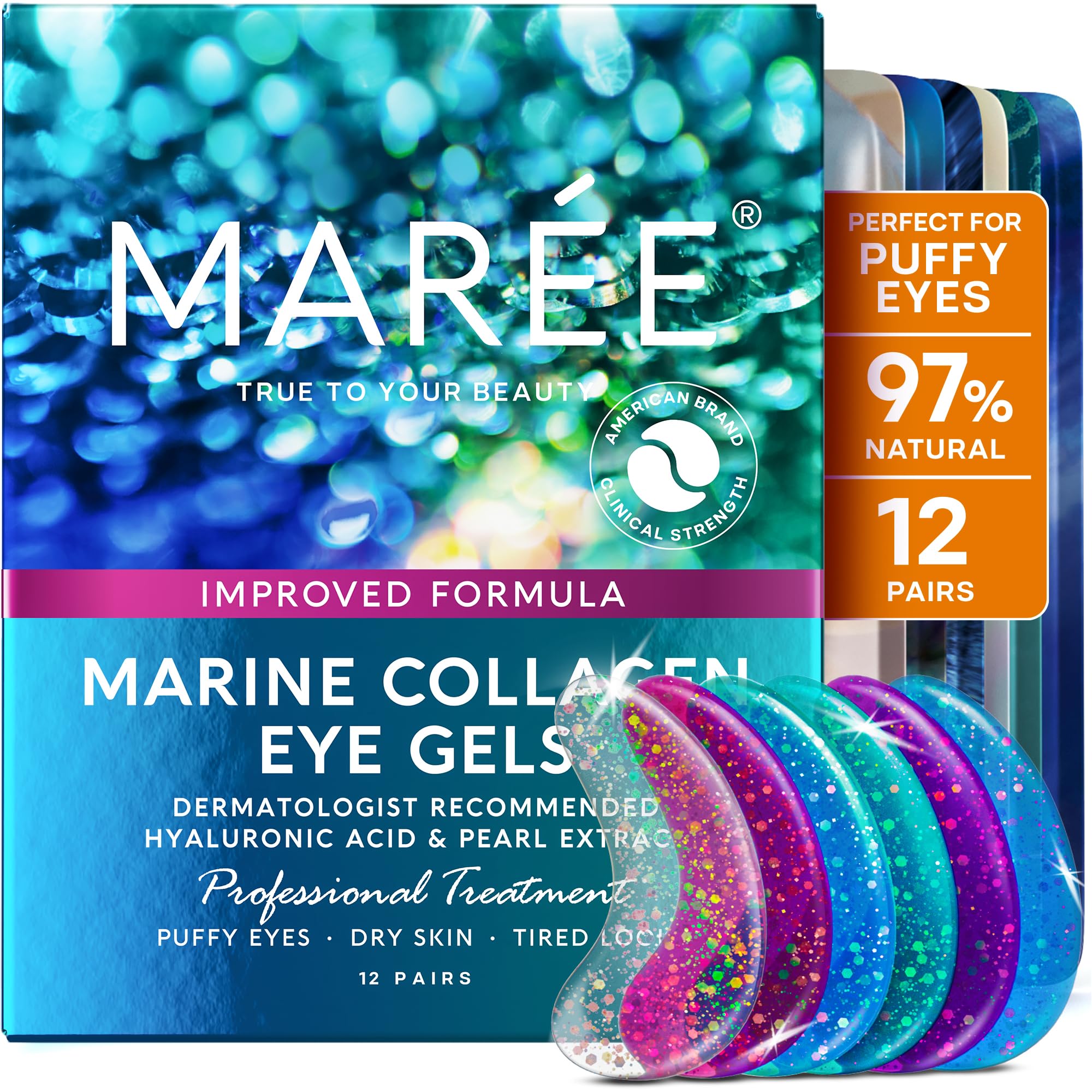MAREE Eye Gels packaging front for quick under-eye refresh.
