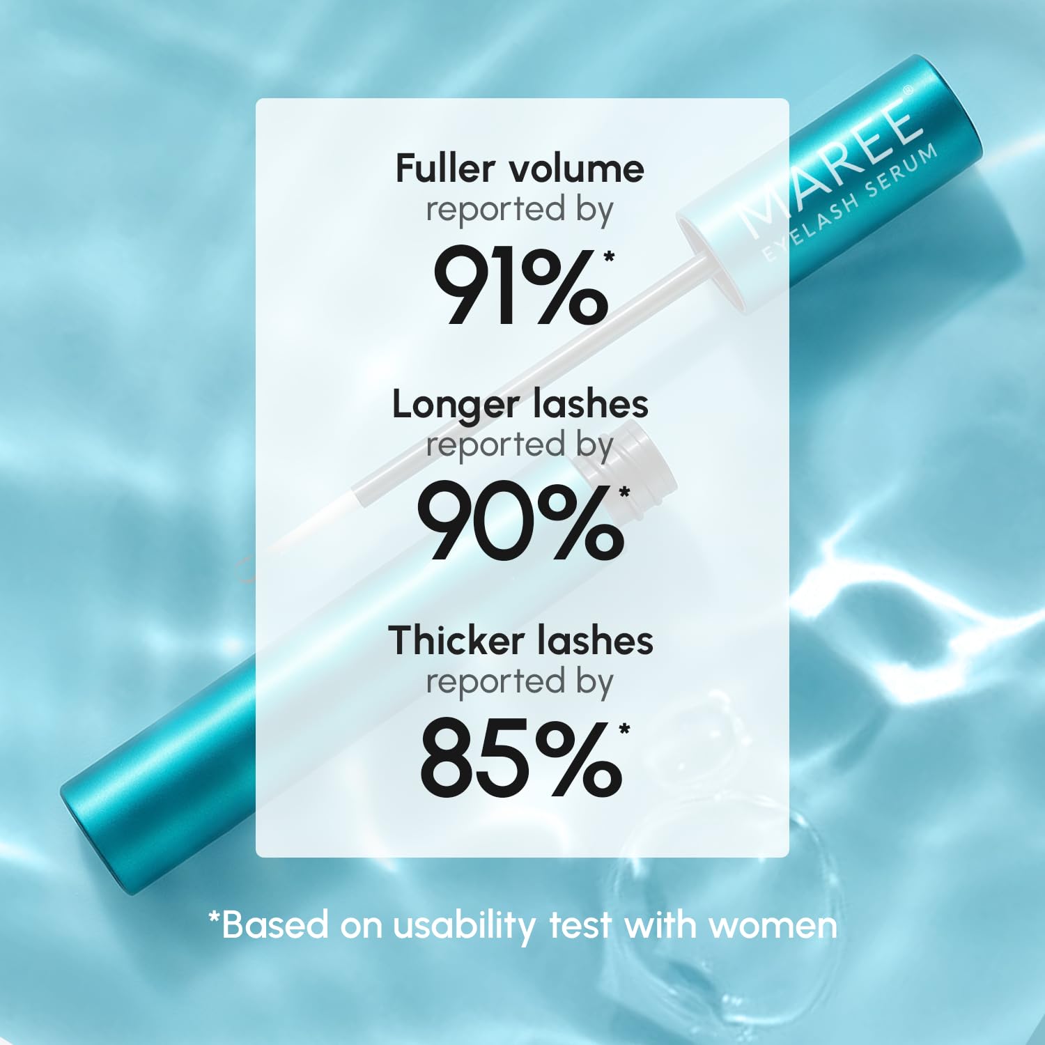 MAREE eyelash serum on brows demonstrates brow growth potential.