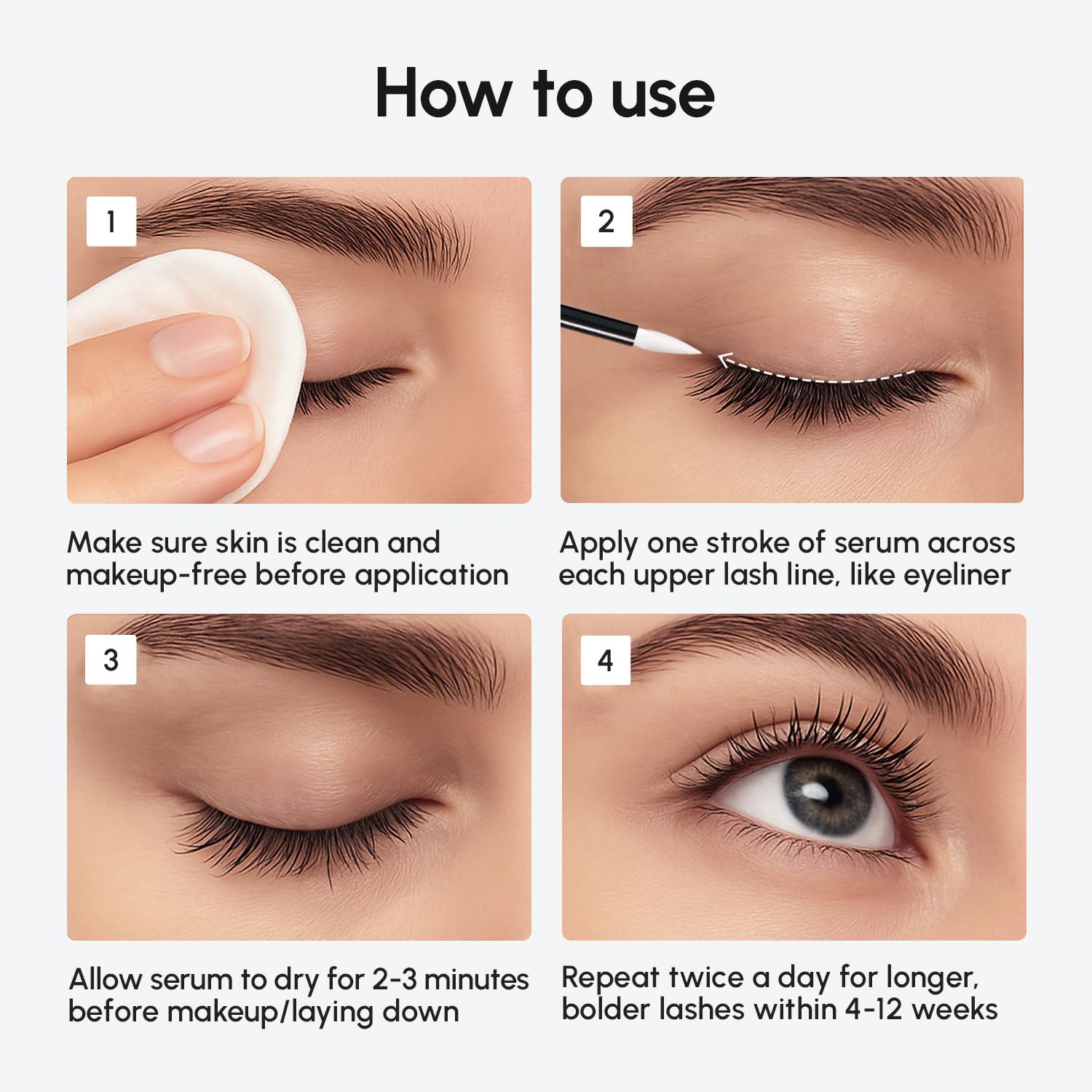 MAREE eyelash serum ingredients highlight hyaluronic acid and keratin support.