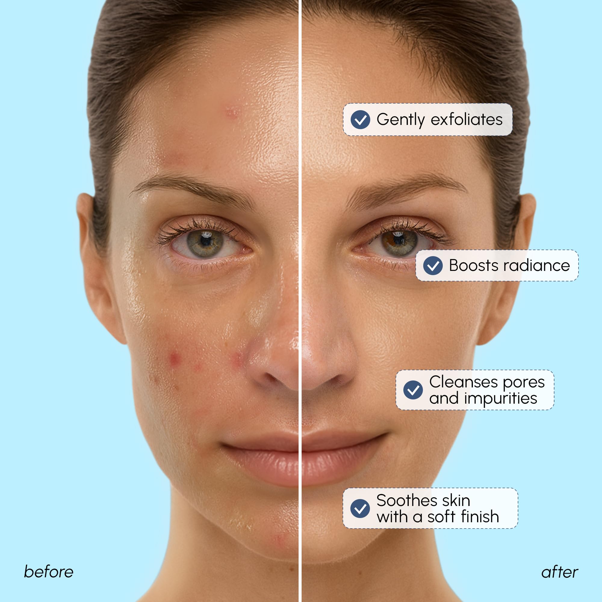 MAREE Face Exfoliator with collagen and hyaluronic acid for hydrated skin.