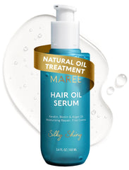 MAREE Hair Serum bottle pour highlights argan oil hydration for smoother hair