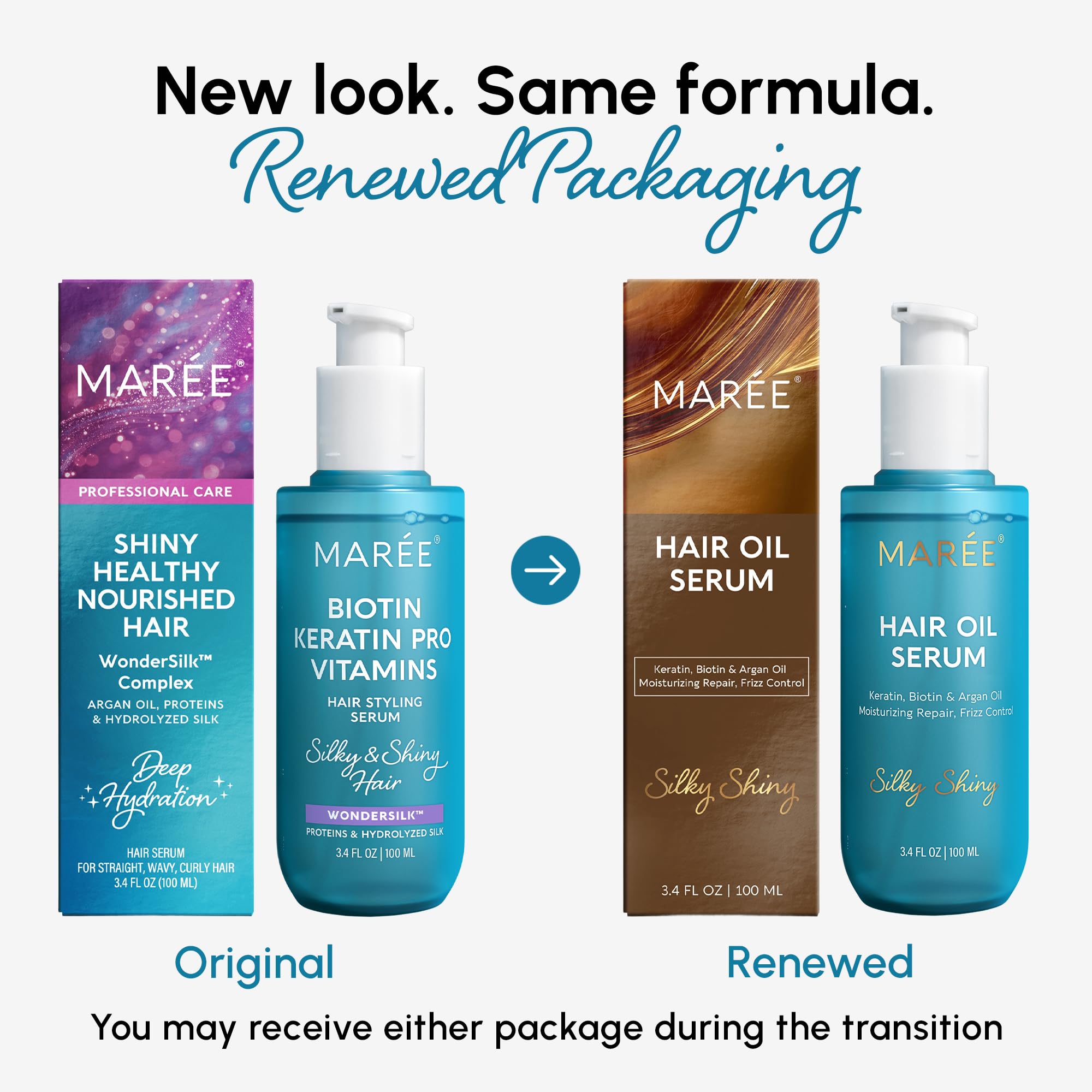 MAREE Hair Serum on hands ready to apply for quick smoothing and shine