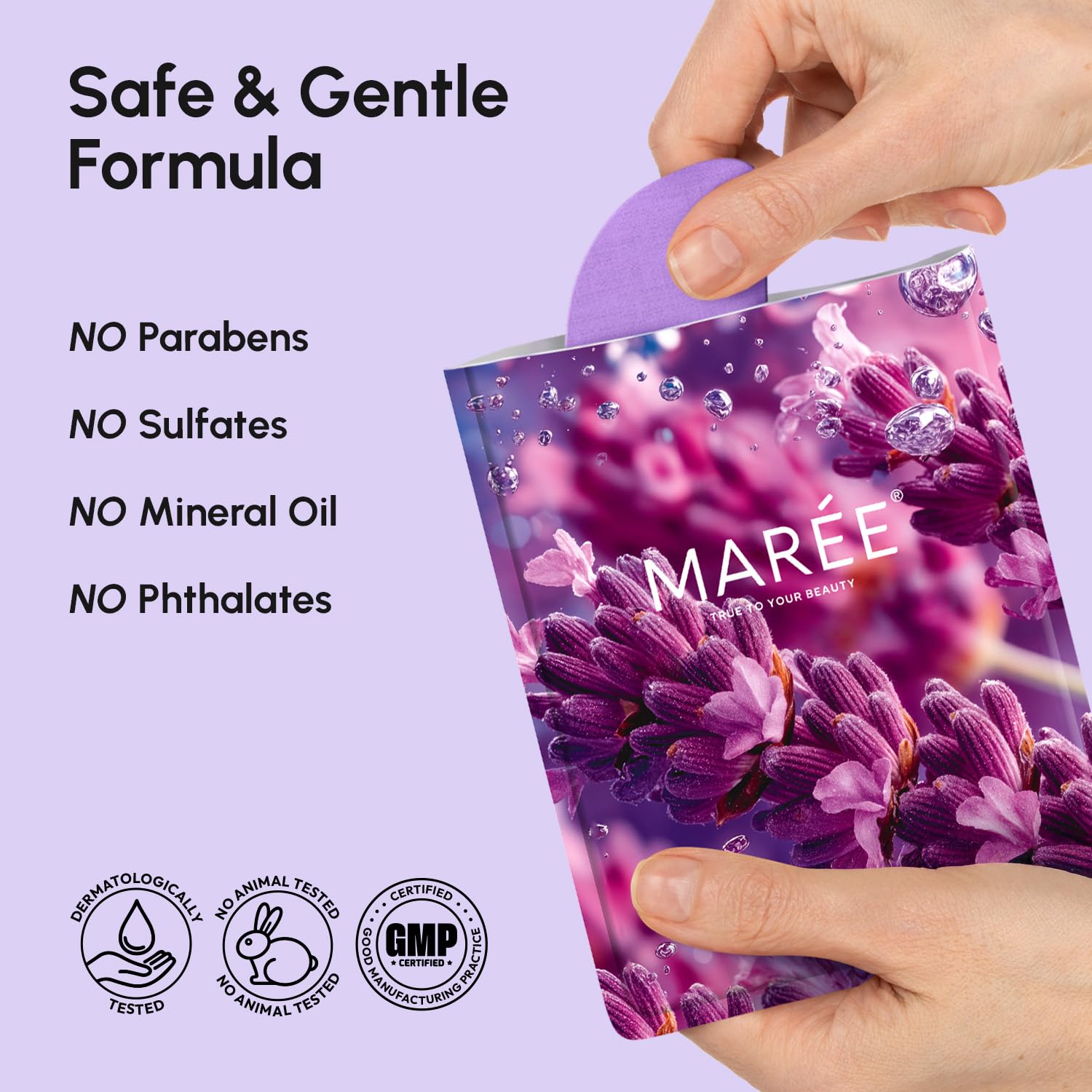 MAREE hydrating facial patches provide a skin-loving blend and comfort.