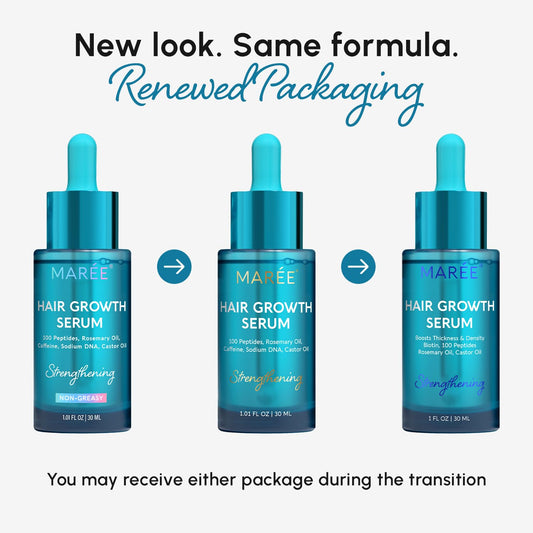 MAREE ingredients caffeine peptides for nourishing follicles.
