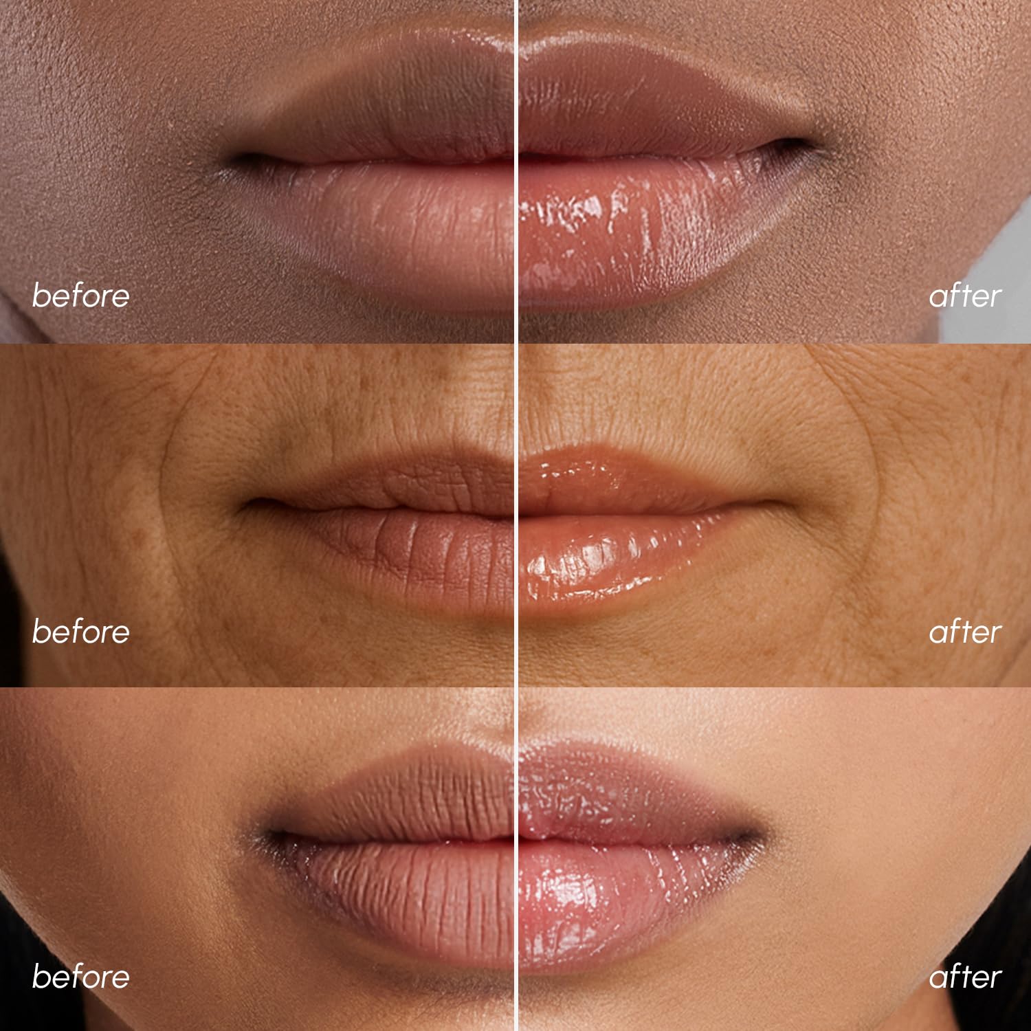 MAREE Non-Sticky Formula Texture closeup—melts onto lips softly