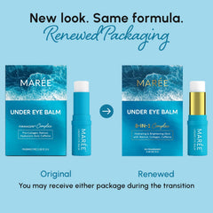MAREE Retinol Under Eye Balm Stick close-up highlights brightening and targeted wrinkle care