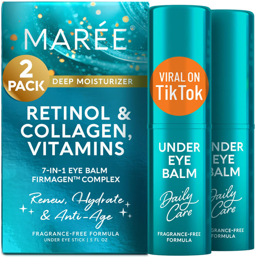 MAREE Under Eye Balm Stick 2-pack on display for daily use.