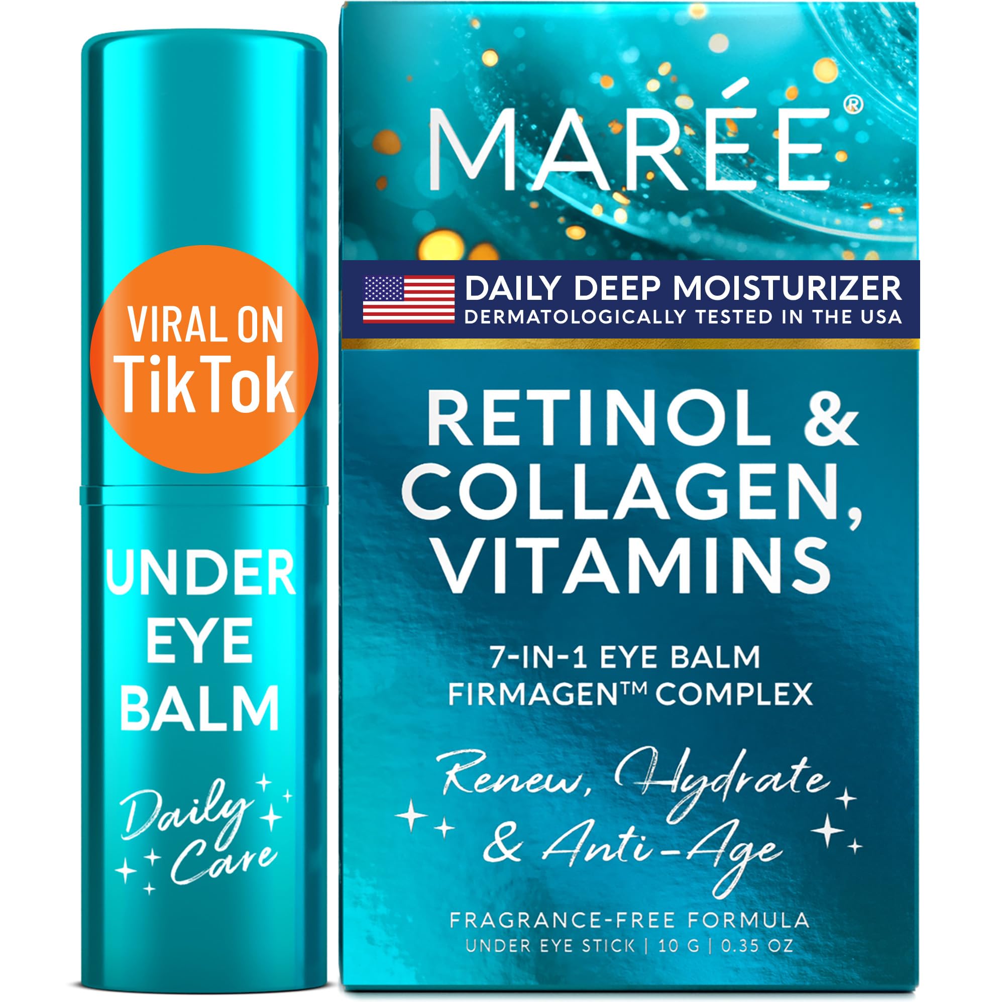 MAREE Under Eye Balm Stick closeup reveals retinol-ceramide formula for hydration