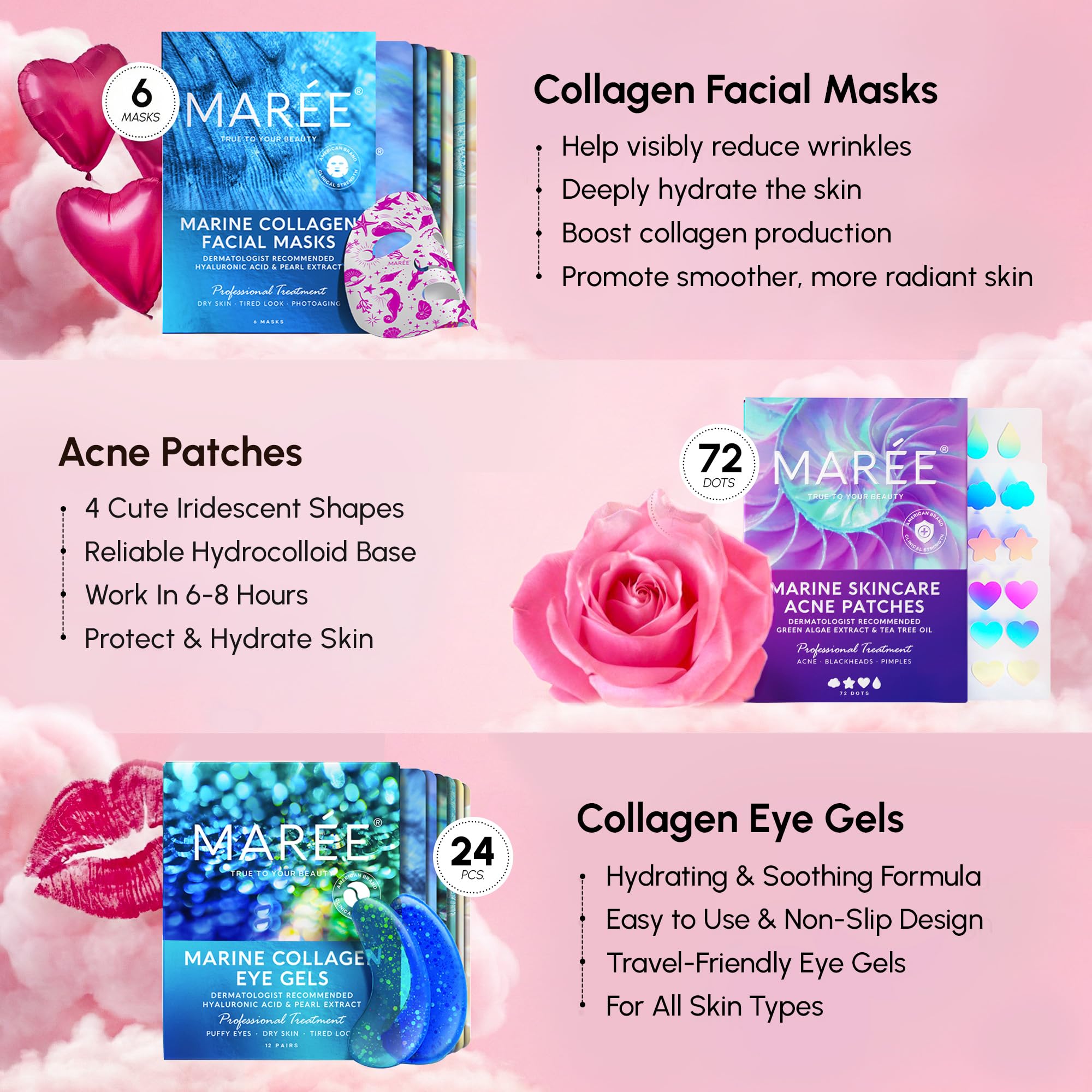 MAREE holographic star patches for blemish coverage with playful style.