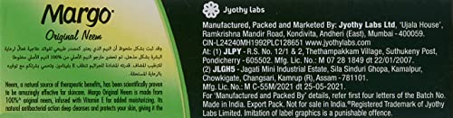 Margo Original Neem Soap packaging box highlighting neem oil and vitamin E.