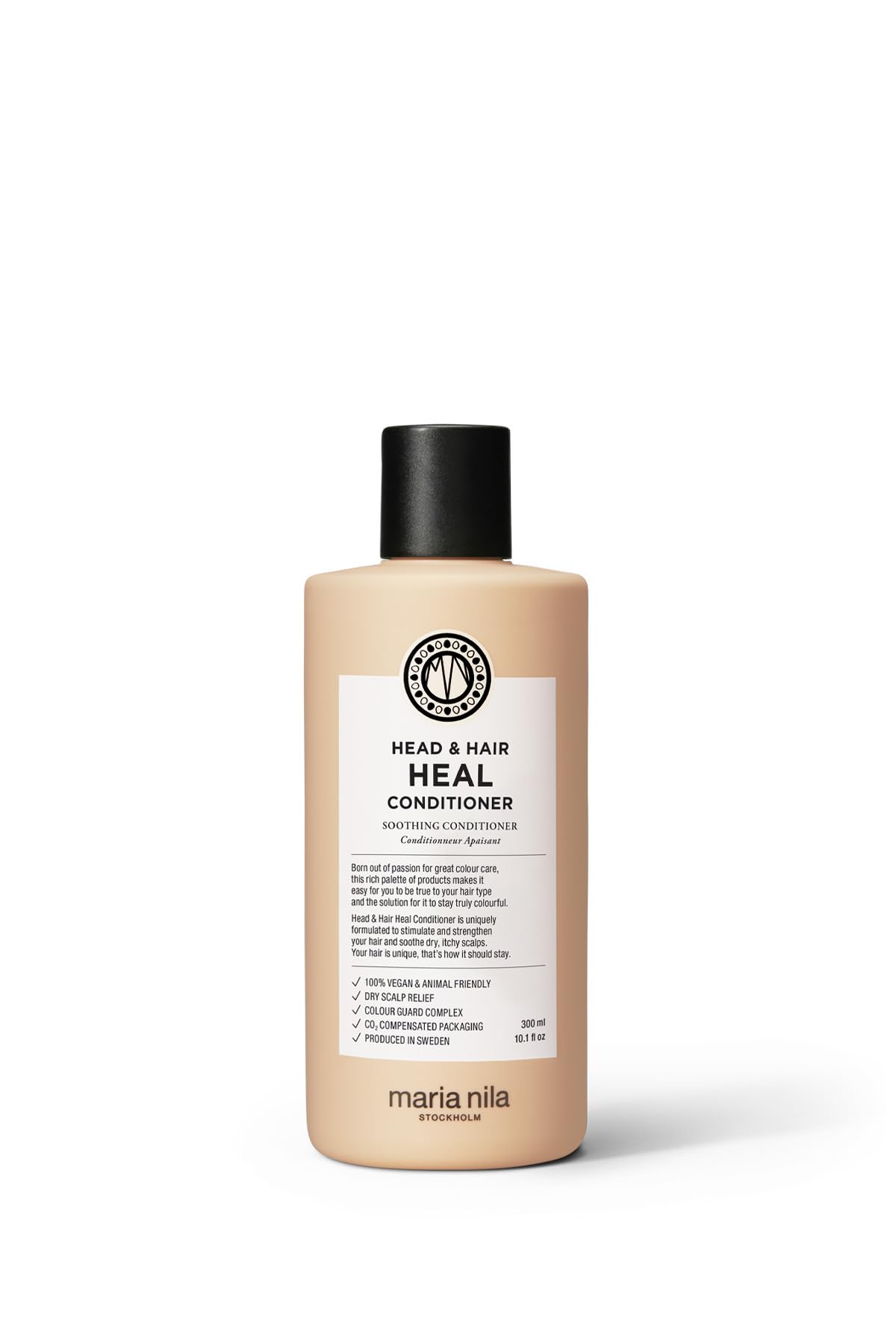 Maria Nila Head & Hair Heal conditioner bottle front for vegan scalp care.