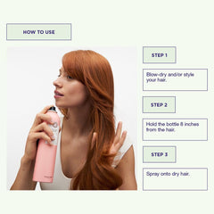 Maria Nila Styling Spray with Color Guard protecting color from UV rays.