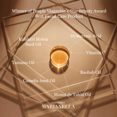 Marianella serum application routine image demonstrates easy daily use.