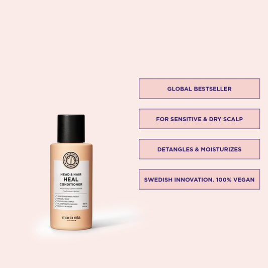 Maria Nila Head and Hair Heal application demonstrates gentle conditioner on hair
