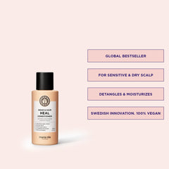 Maria Nila Head and Hair Heal application demonstrates gentle conditioner on hair
