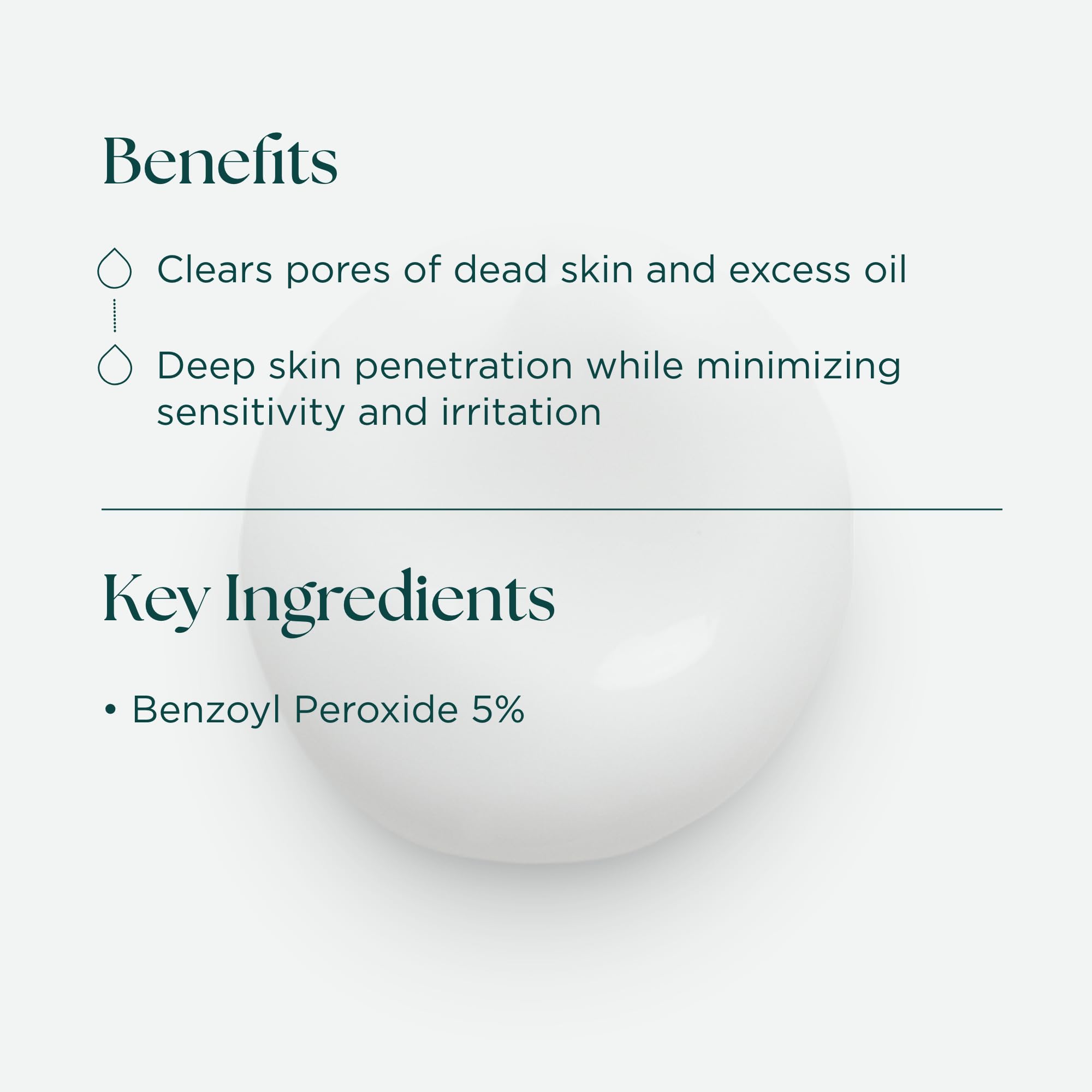 Marini SkinSolutions benzoyl peroxide lotion texture closeup highlights smooth application
