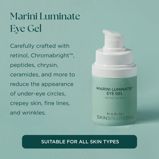 Marini SkinSolutions Luminate Eye Gel texture close-up on creamy gel