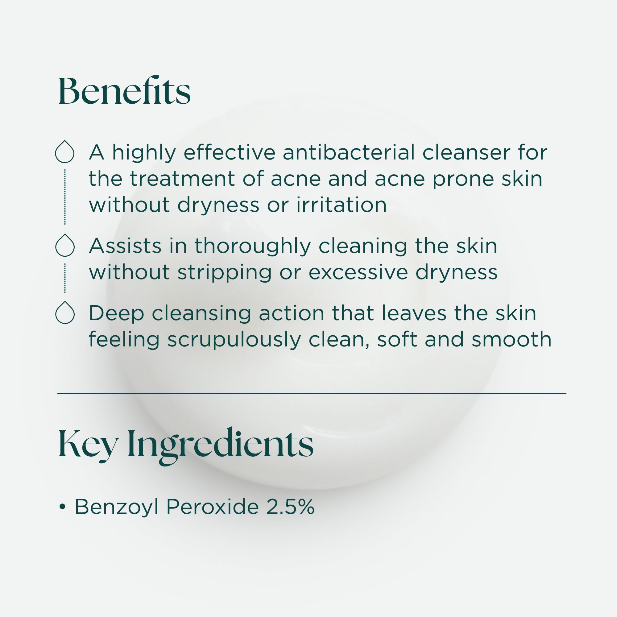 Marini SkinSolutions benzoyl peroxide wash foam application shows gentle cleansing for oily skin.