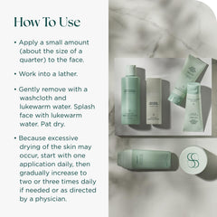 Marini SkinSolutions benzoyl peroxide wash USA-made label emphasizes quality and safety.