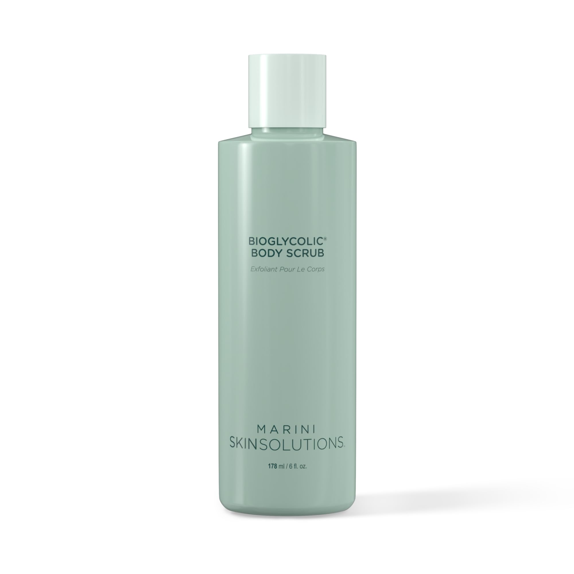 Marini SkinSolutions Bioglycolic Body Scrub bottle front for gentle exfoliation