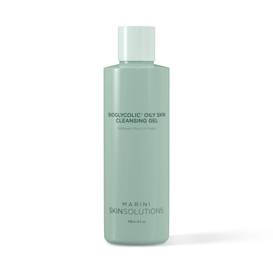Marini SkinSolutions Bioglycolic cleansing gel bottle for oily skin.