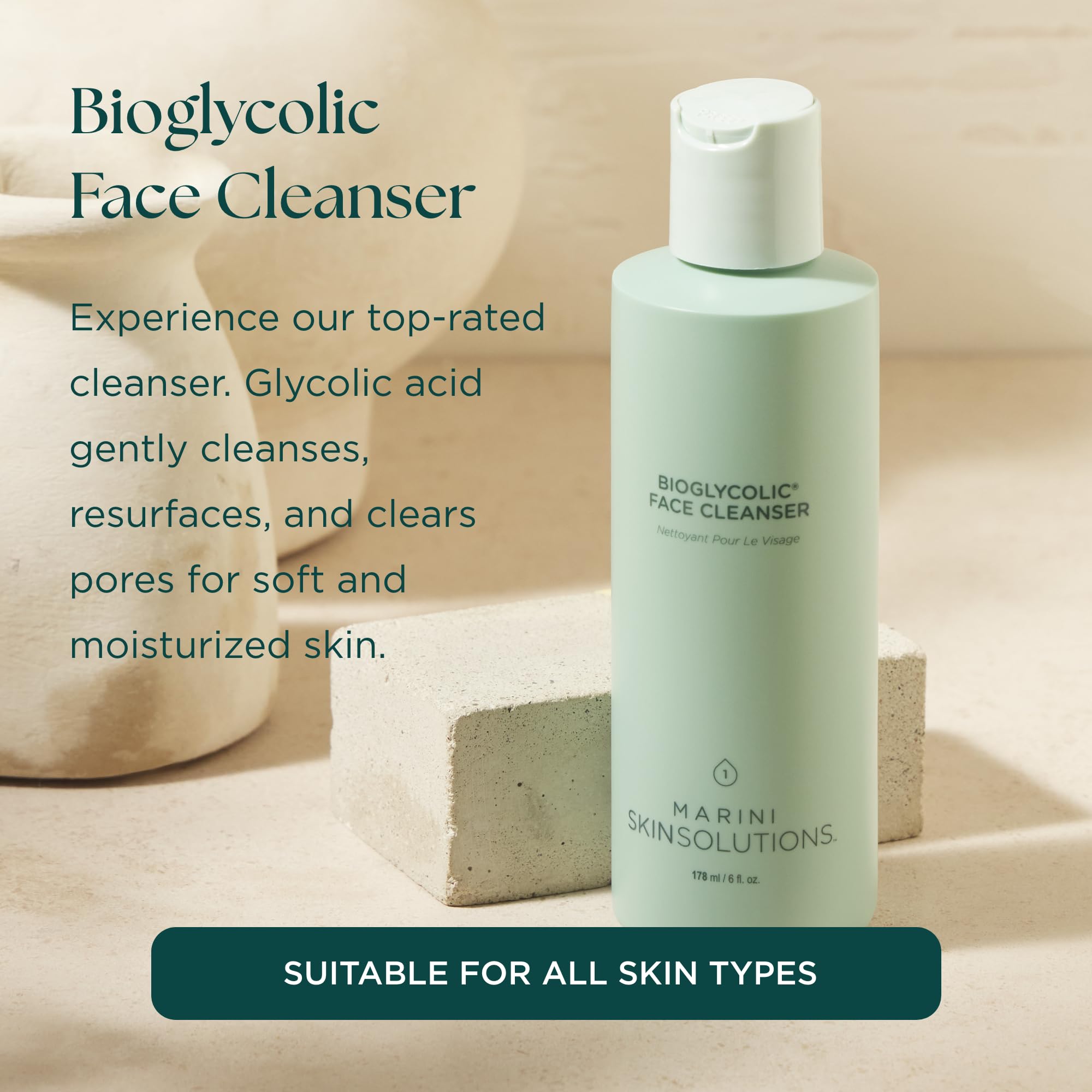 Marini SkinSolutions Bioglycolic cleanser pump for convenient daily use