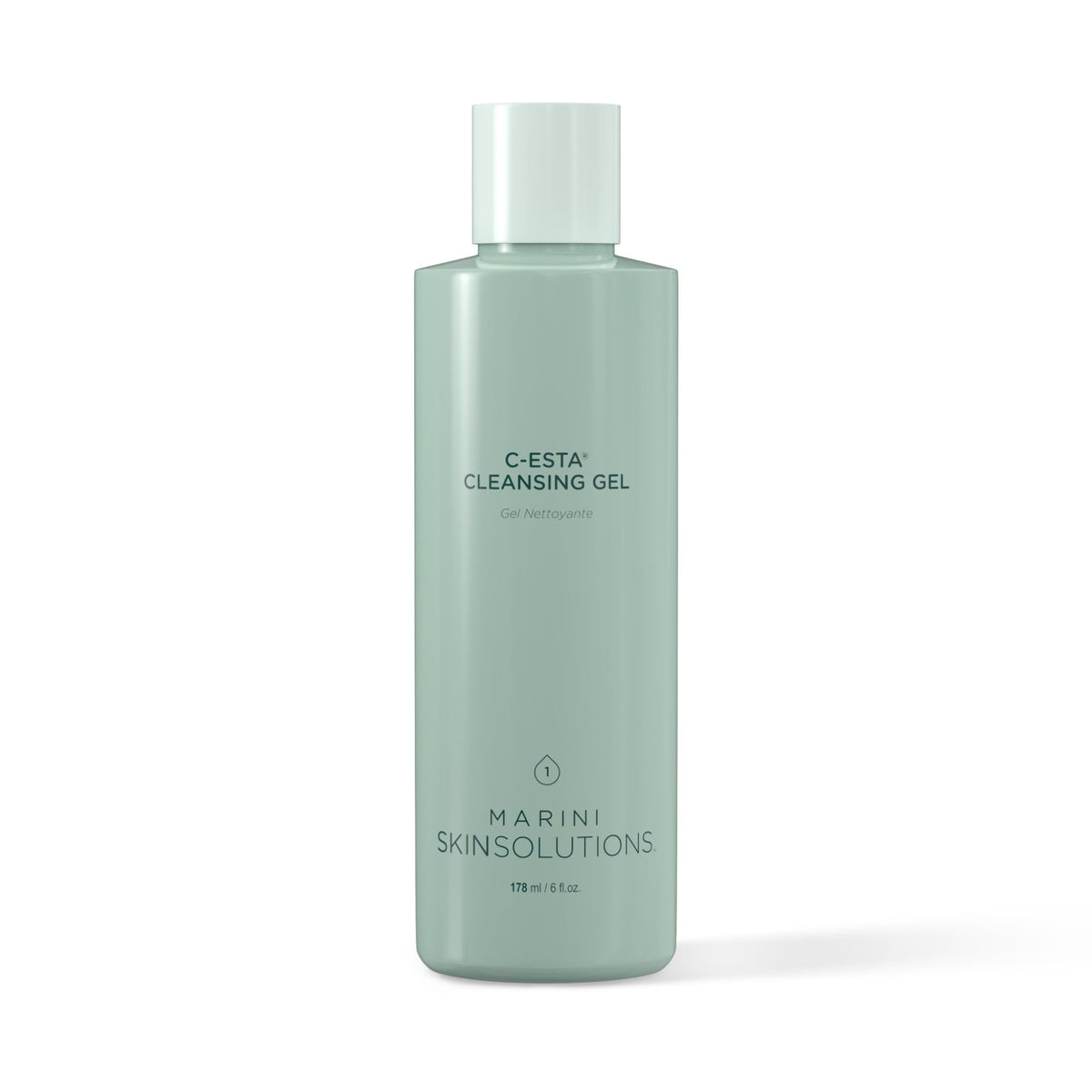 Marini SkinSolutions C-ESTA cleansing gel bottle offers gentle daily cleansing.