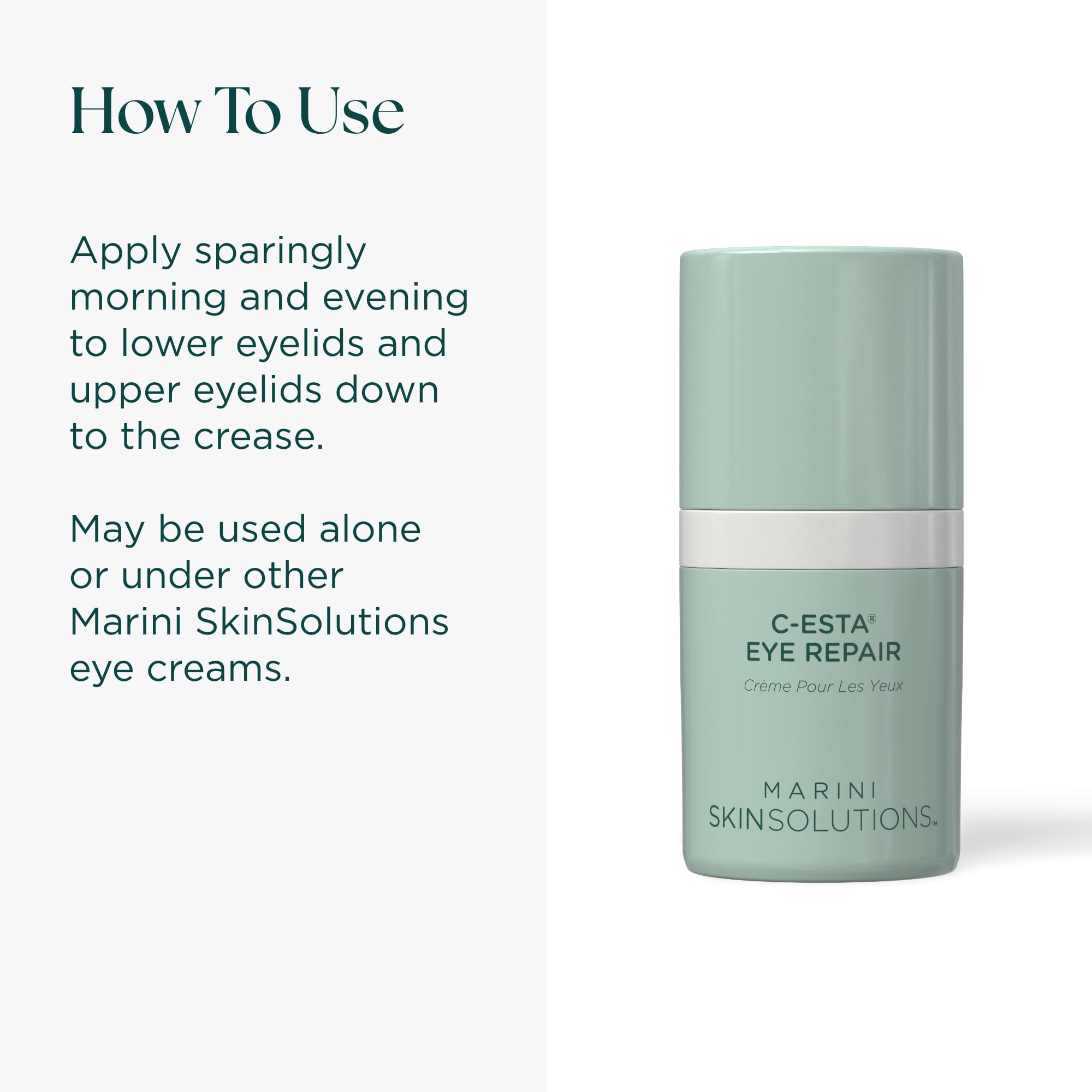 Marini SkinSolutions C-ESTA Eye Repair texture closeup, smooth blend for seamless use