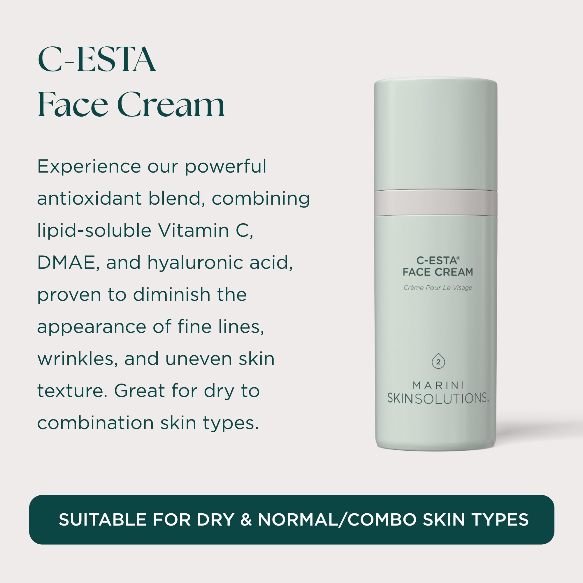 Marini SkinSolutions C-ESTA cream being applied for smoother skin
