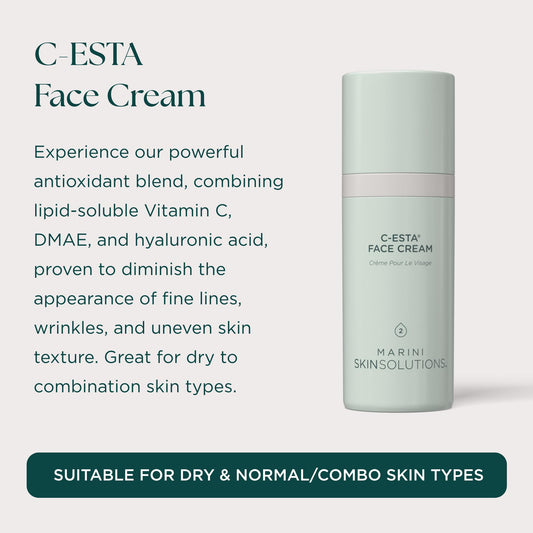 Marini SkinSolutions C-ESTA cream being applied for smoother skin