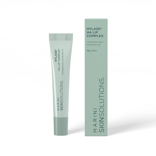 Marini SkinSolutions Hyla3D Lip Complex packaging shows hydration-focused lip care