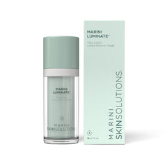 Marini SkinSolutions Luminate bottle close-up, non-hydroquinone brightening formula