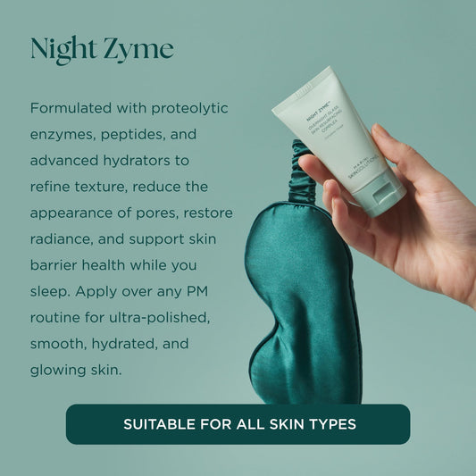 Marini SkinSolutions Night Zyme jar closeup highlights enzymatic exfoliation for refined texture.
