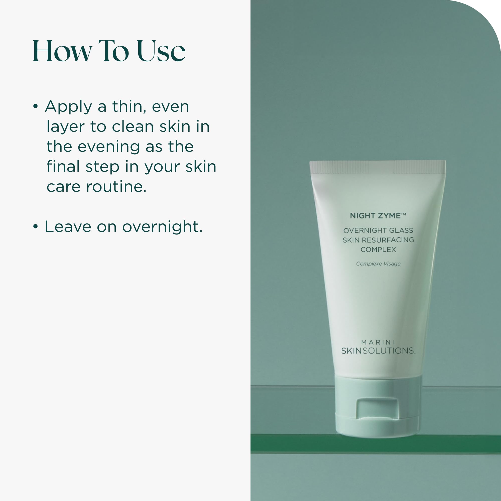 Marini SkinSolutions Night Zyme texture swatch demonstrates luxurious, breathable overnight resurfacing.