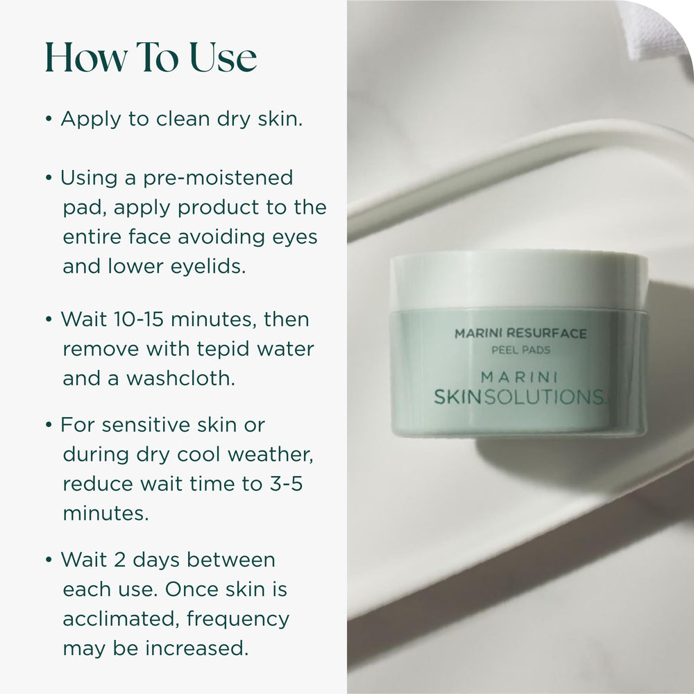 Marini SkinSolutions ResurFace ingredients green tea and aloe soothe skin.