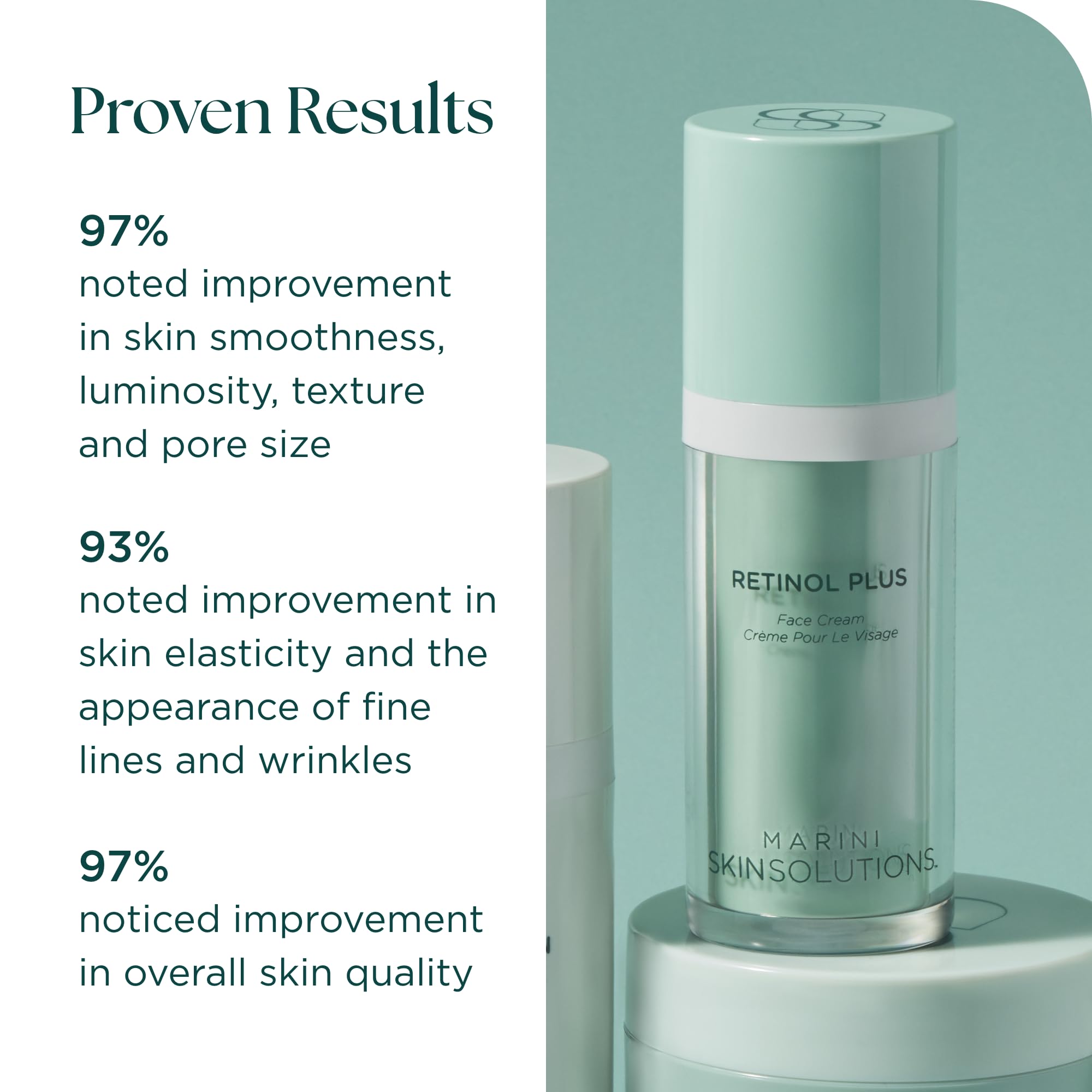 Marini SkinSolutions Retinol Plus texture swatches hint at improved smoothness and even tone.