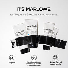 MARLOWE cleanser texture close-up shows foaming action for oil removal