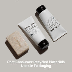 MARLOWE Deep cleansing bar close-up with apricot seeds and pumice visible