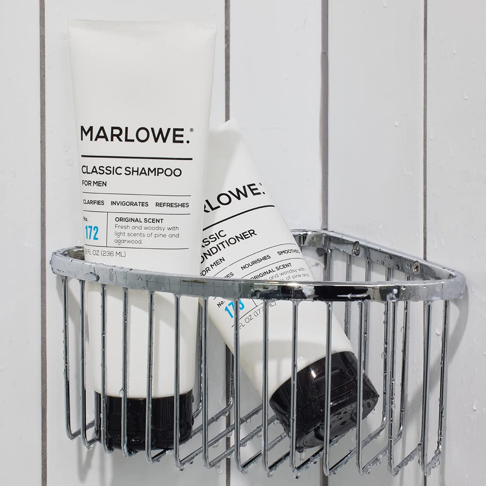 MARLOWE mens grooming shower scene with refreshing routine