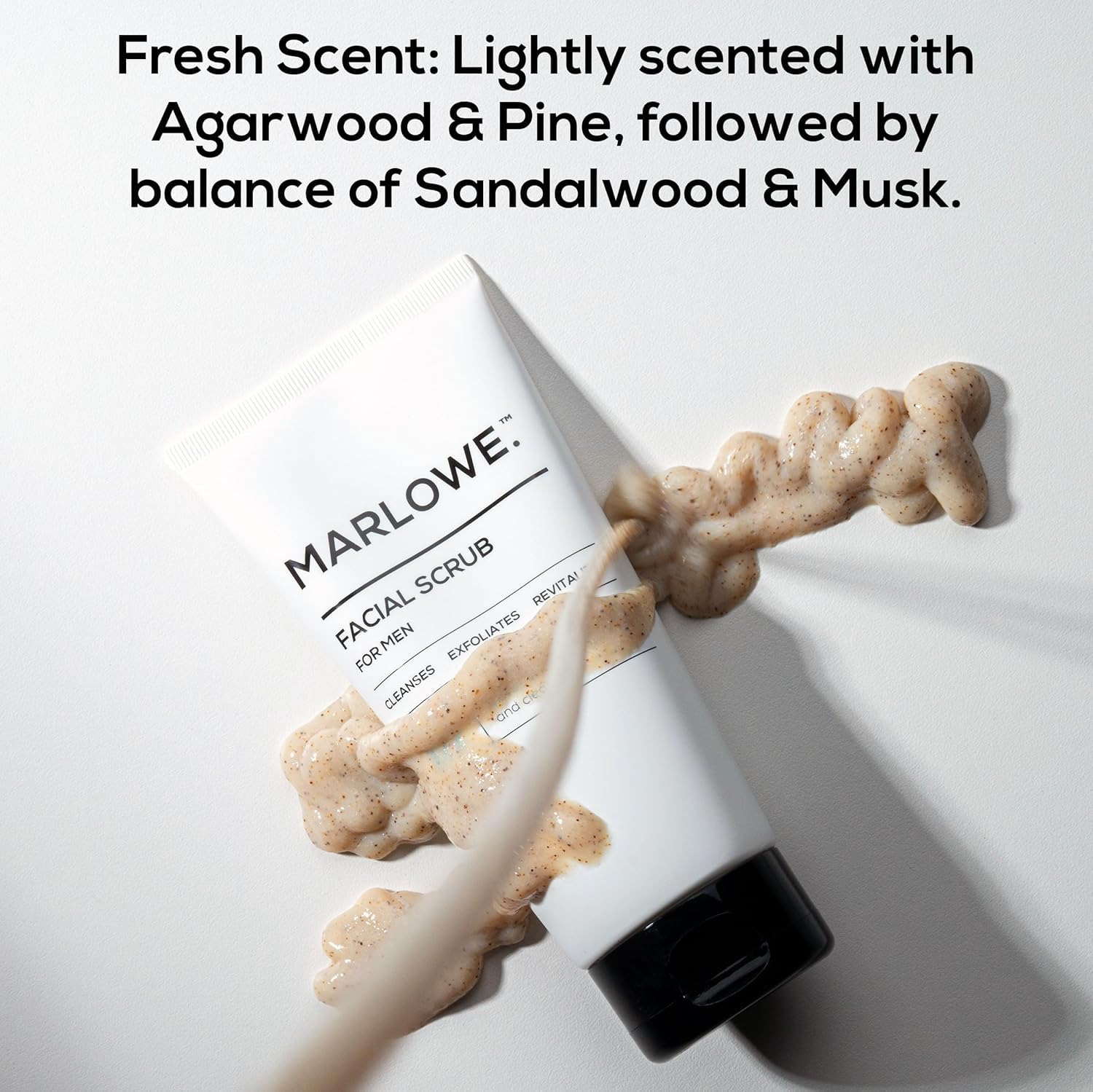 MARLOWE moisturizer scent blend aloe and citrus shown in bottle texture.