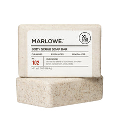 MARLOWE No. 102 Oud Wood exfoliating bar for smoother skin and earthy aroma