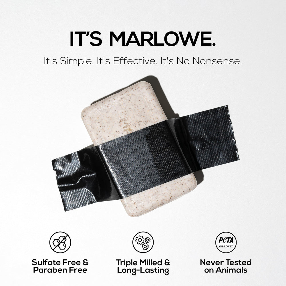 MARLOWE No. 102 pumice and apricot seed exfoliation texture