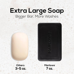 MARLOWE No. 106 charcoal soap recyclable packaging supports sustainable grooming.